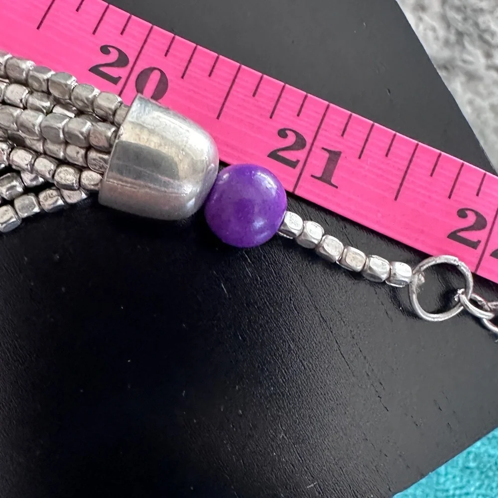 Purple Potay beaded tassel necklace by Himalayan Gems - Picture 12 of 13